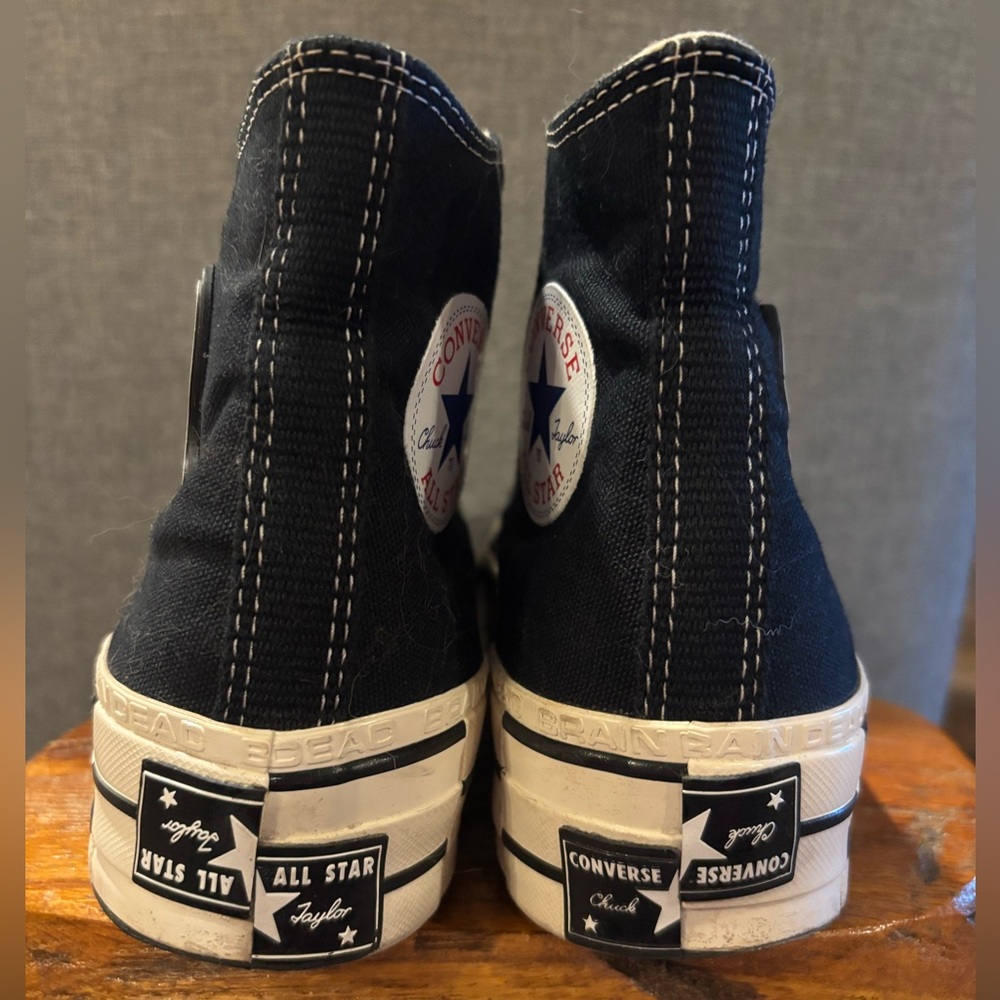 Converse Brain Dead x  Black and White Platform High-Tops - Picture 3 of 7